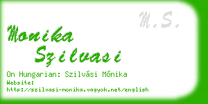 monika szilvasi business card